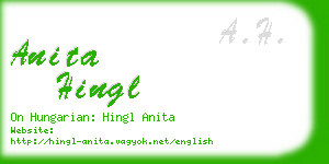 anita hingl business card